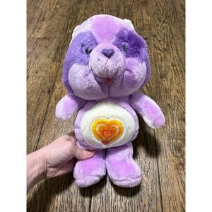 Care Bears Cousins Bright Heart Raccoon 13" Plush Stuffed Vintage 1984 Kenner